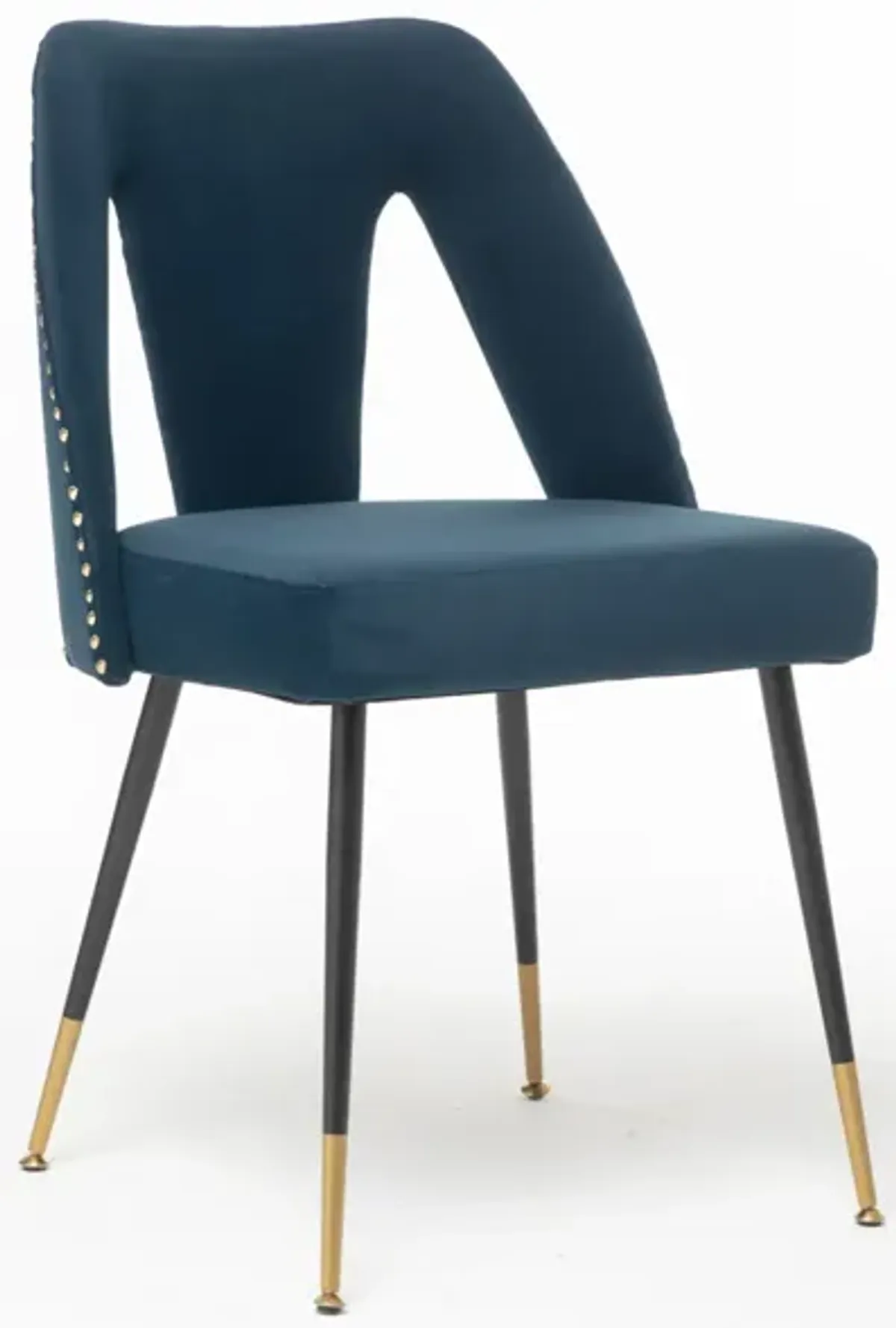 Akoya Collection Modern, Contemporary Velvet Upholstered Dining Chair With Nailheads And Trim