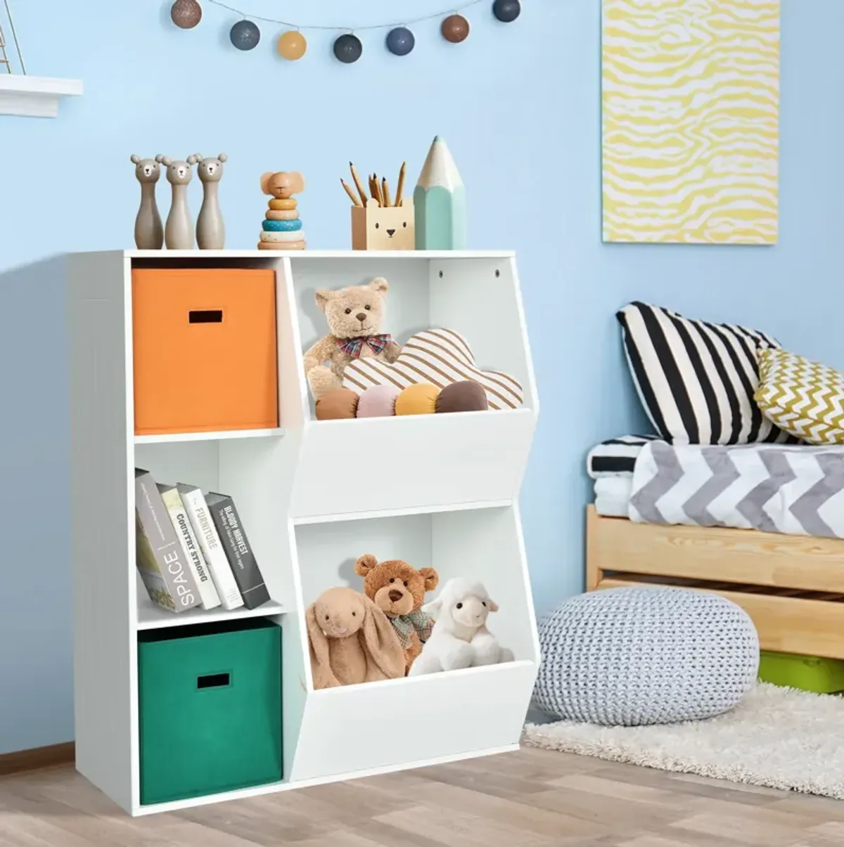 Kids Toy Storage Cabinet Shelf Organizer