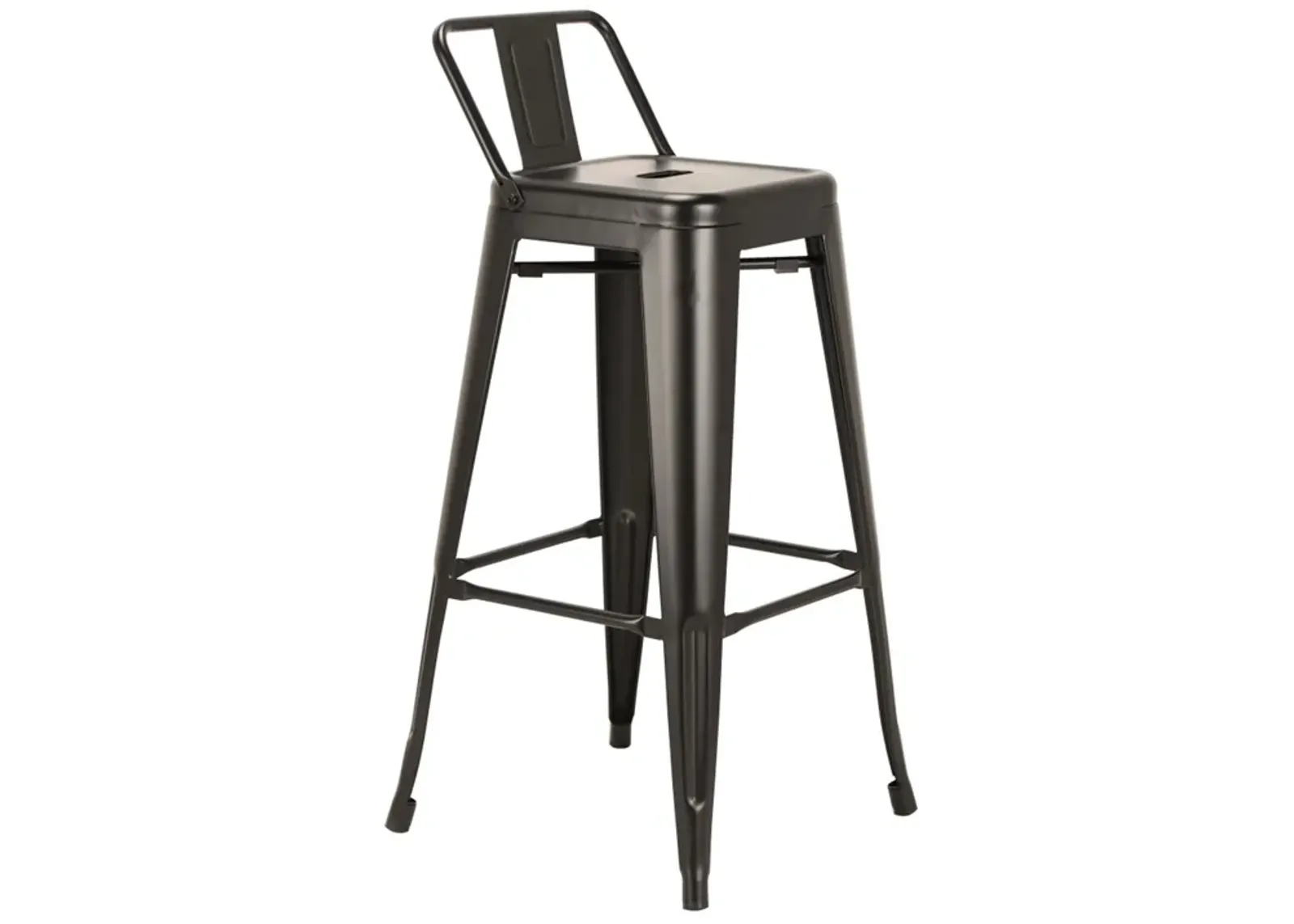 Giri 26 Inch Counter Stool Chair, Footrest and Tapered Legs, White Metal - Benzara