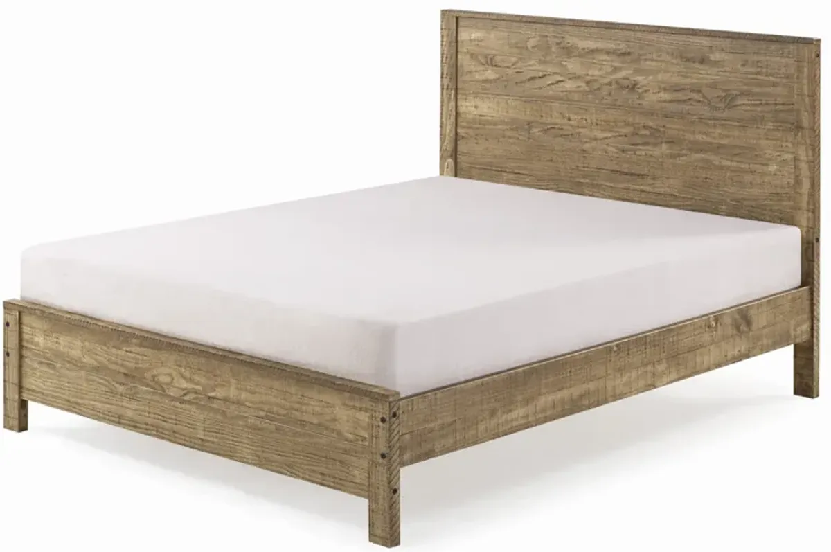 Queen Bed Frame: Solid Wood, Modern Rustic Style