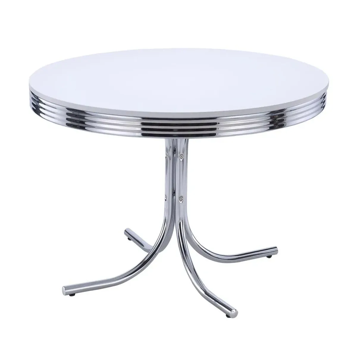 Coaster Retro 5-piece Round Dining Set Glossy White and Black