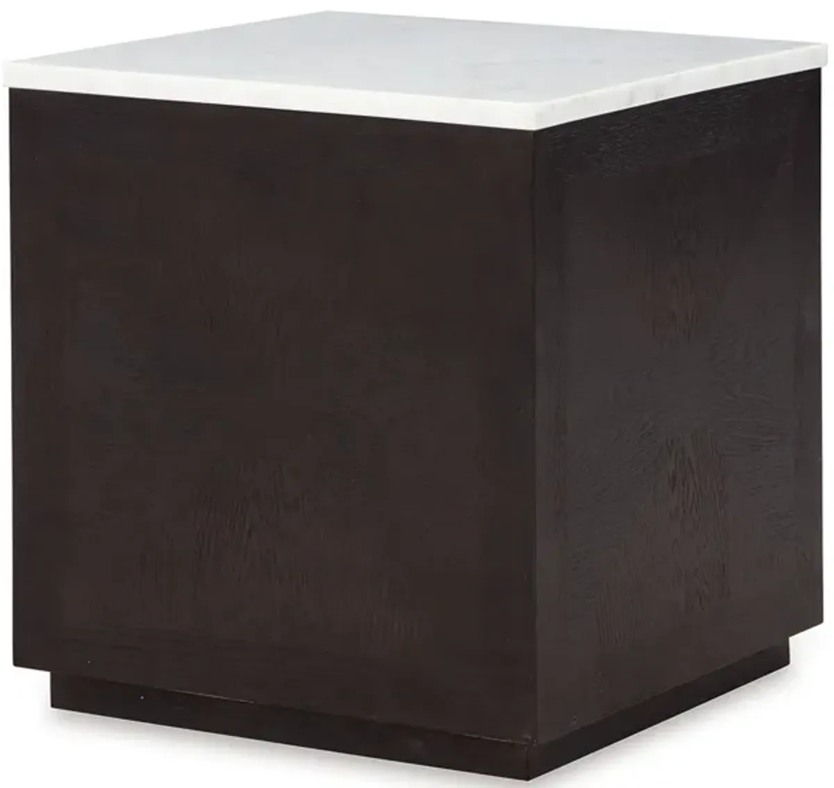 Enri Accent Table, Square Base, 19 Inch, White Marble Square Top - Benzara