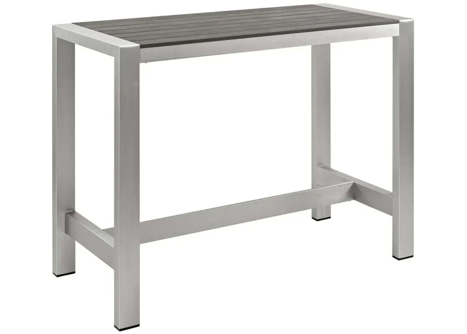 Silver Gray Shore Outdoor Patio Aluminum Bar Table