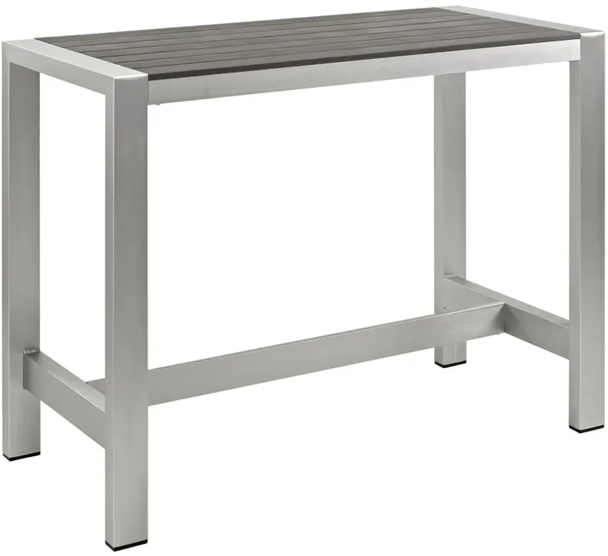 Silver Gray Shore Outdoor Patio Aluminum Bar Table