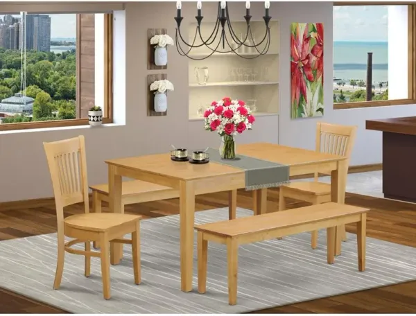 5 PcTable set - Table and 2 dinette Chairs together with 2 benches