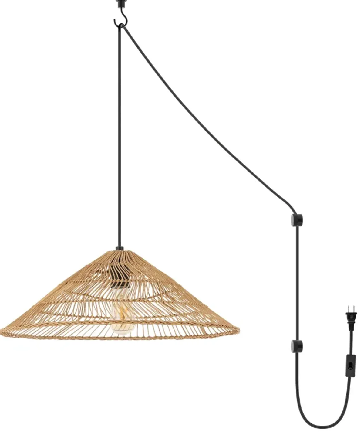 Nova Farmhouse Coastal Rattan LED Pendant