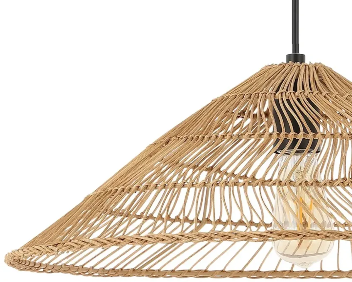 Nova Farmhouse Coastal Rattan LED Pendant