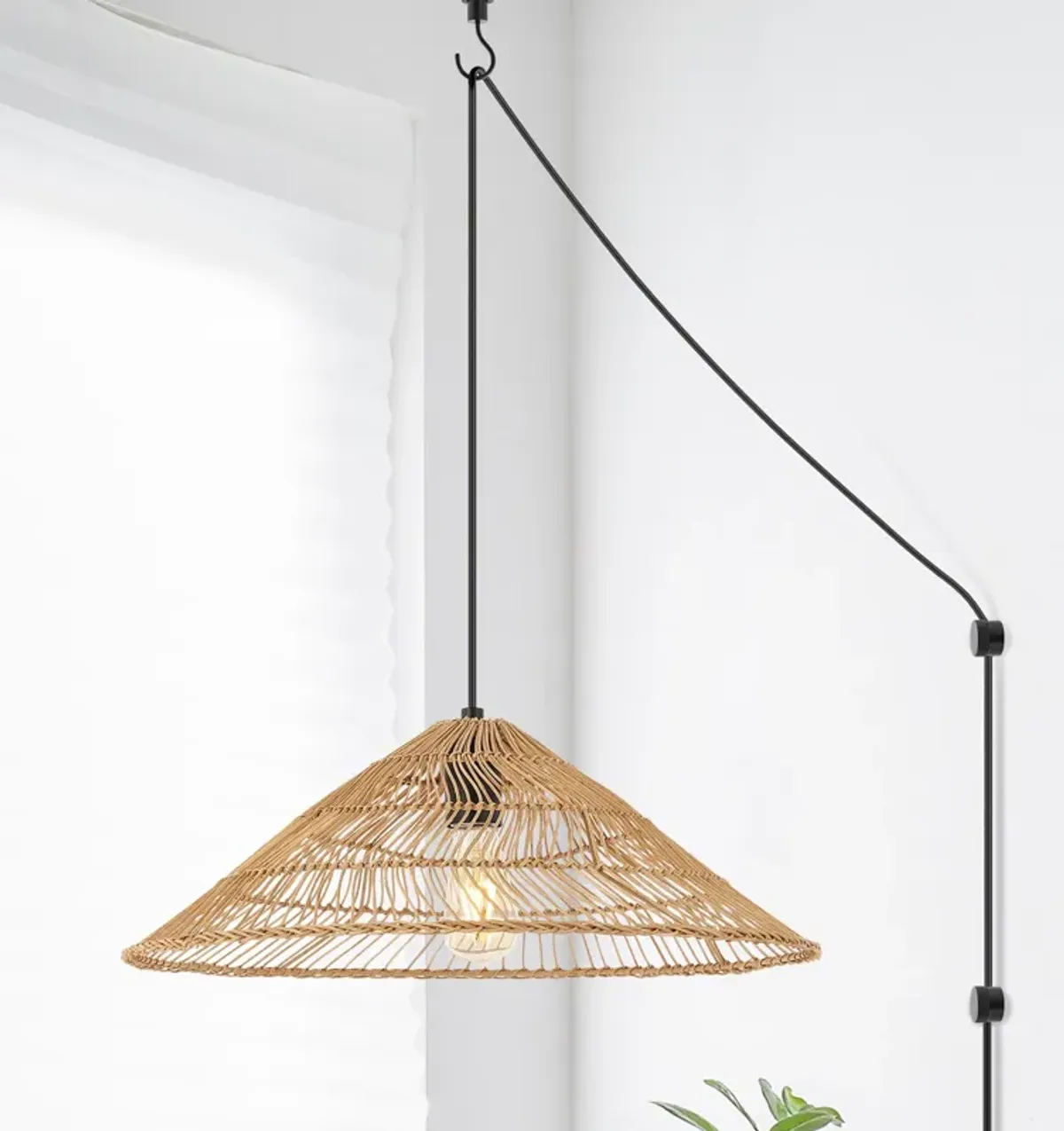 Nova Farmhouse Coastal Rattan LED Pendant