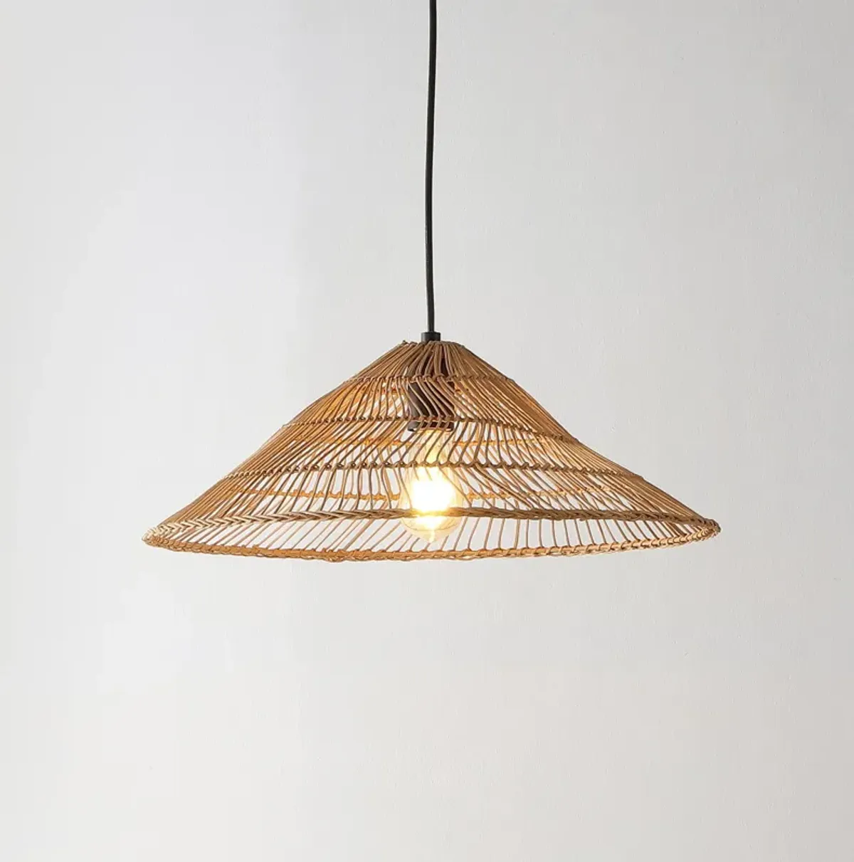 Nova Farmhouse Coastal Rattan LED Pendant