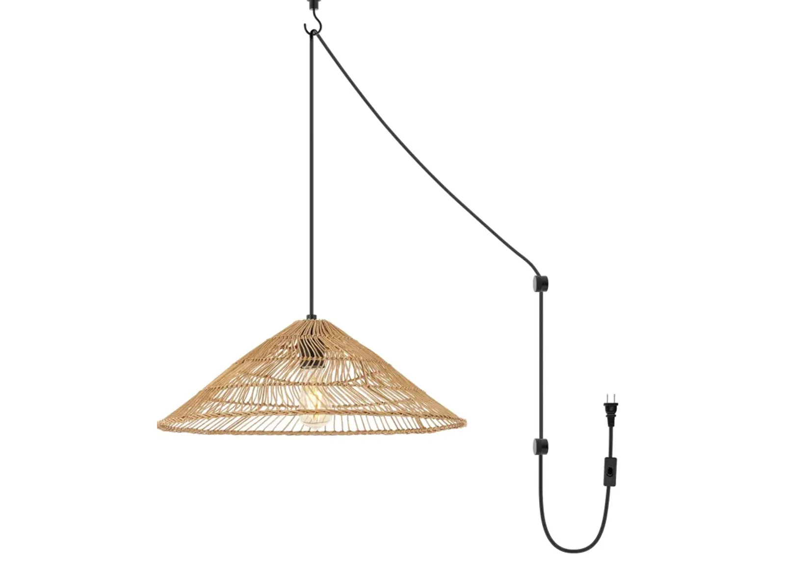 Nova Farmhouse Coastal Rattan LED Pendant