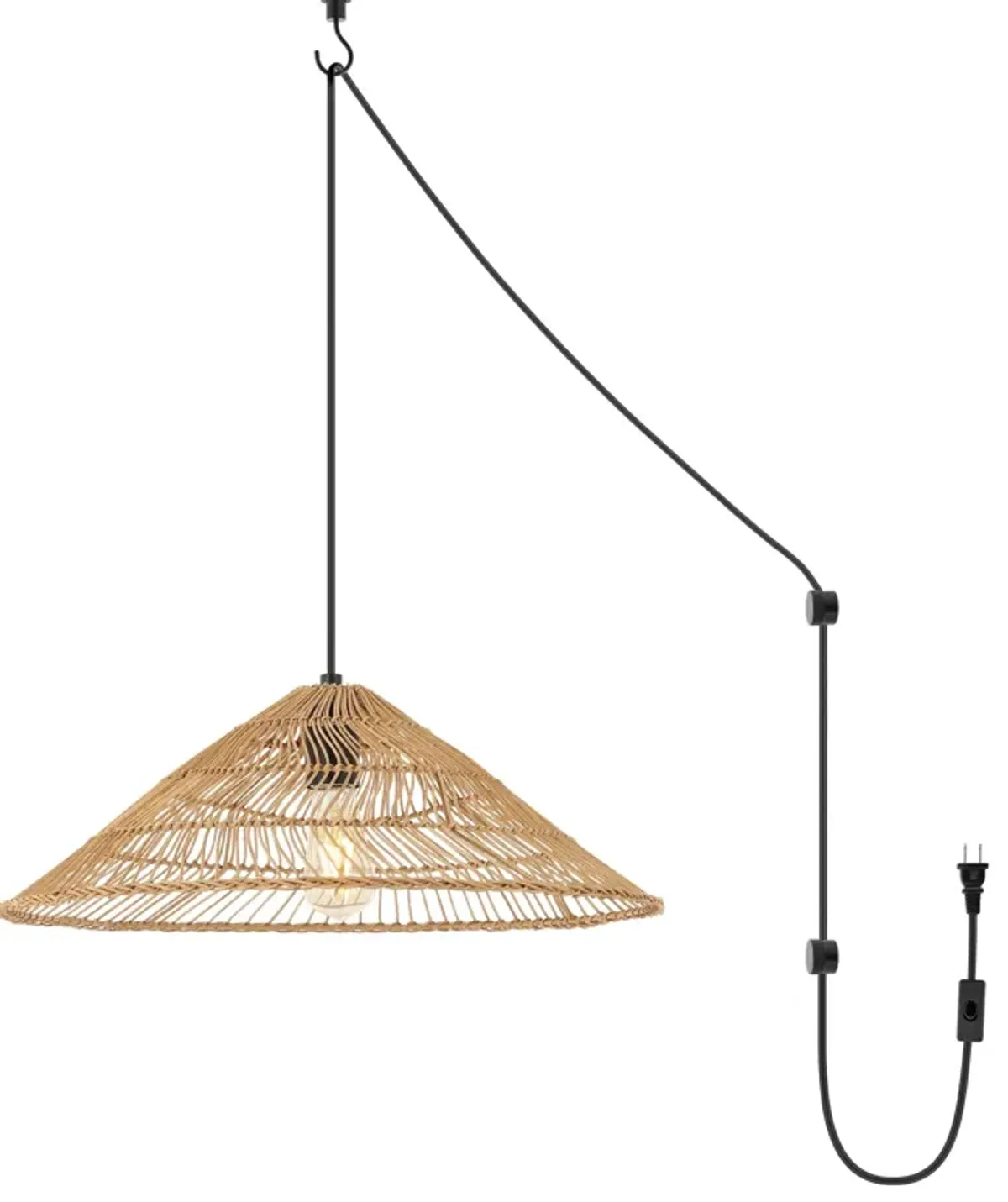 Nova Farmhouse Coastal Rattan LED Pendant