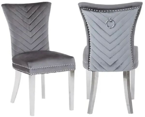 Eva 2 Piece Dining Chairs Finished with Velvet Fabric