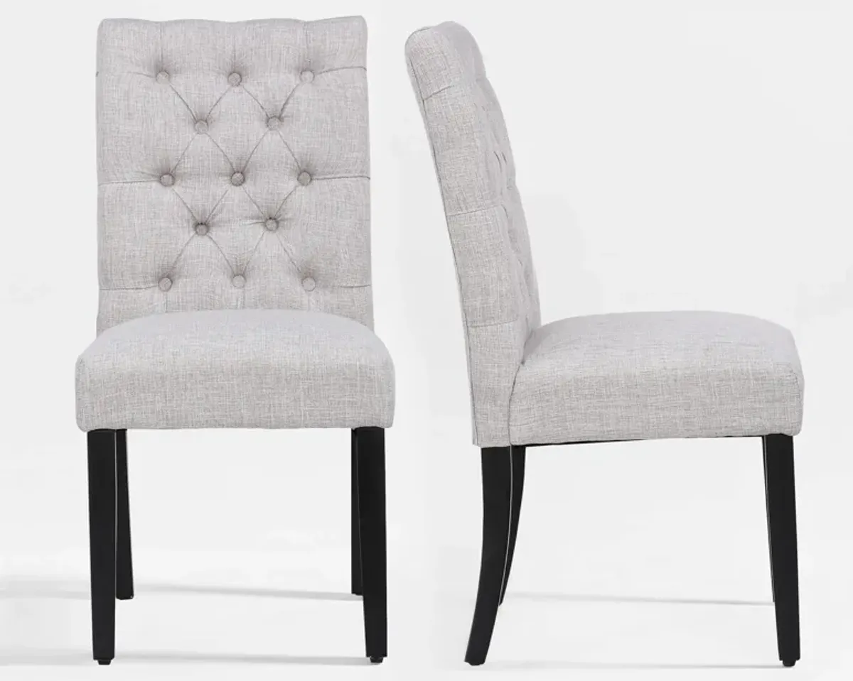 WestinTrends Upholstered Button Tufted Dining Chair (Set of 2)