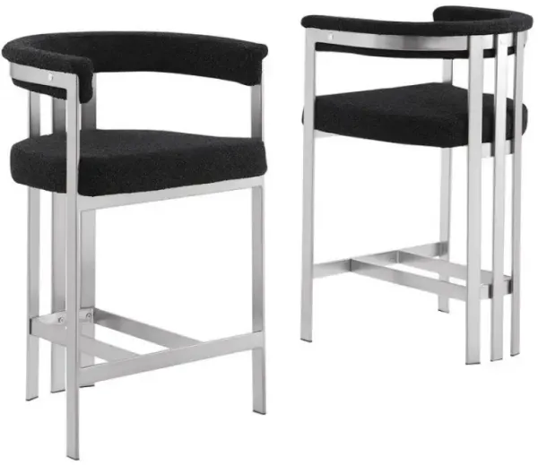 Glam gatsby Black counter height chairs- Set of 2
