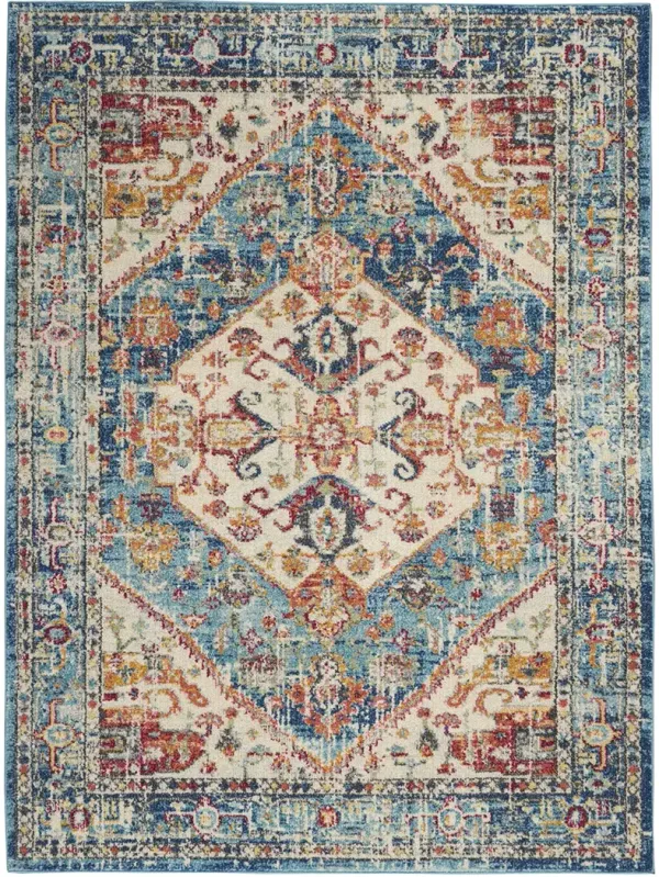 Passion PSN23 Ivory/Light Blue 3'9" x 5'9" Rug