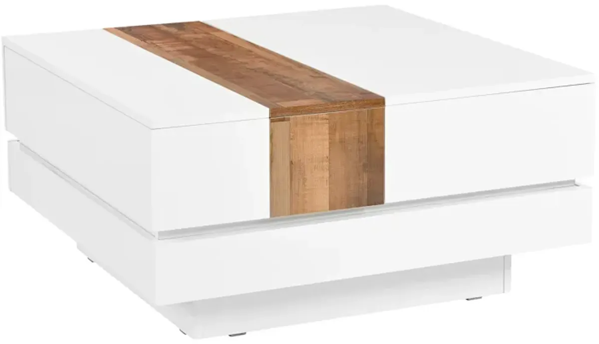 Merax Square Coffee Table with Sliding Tabletop