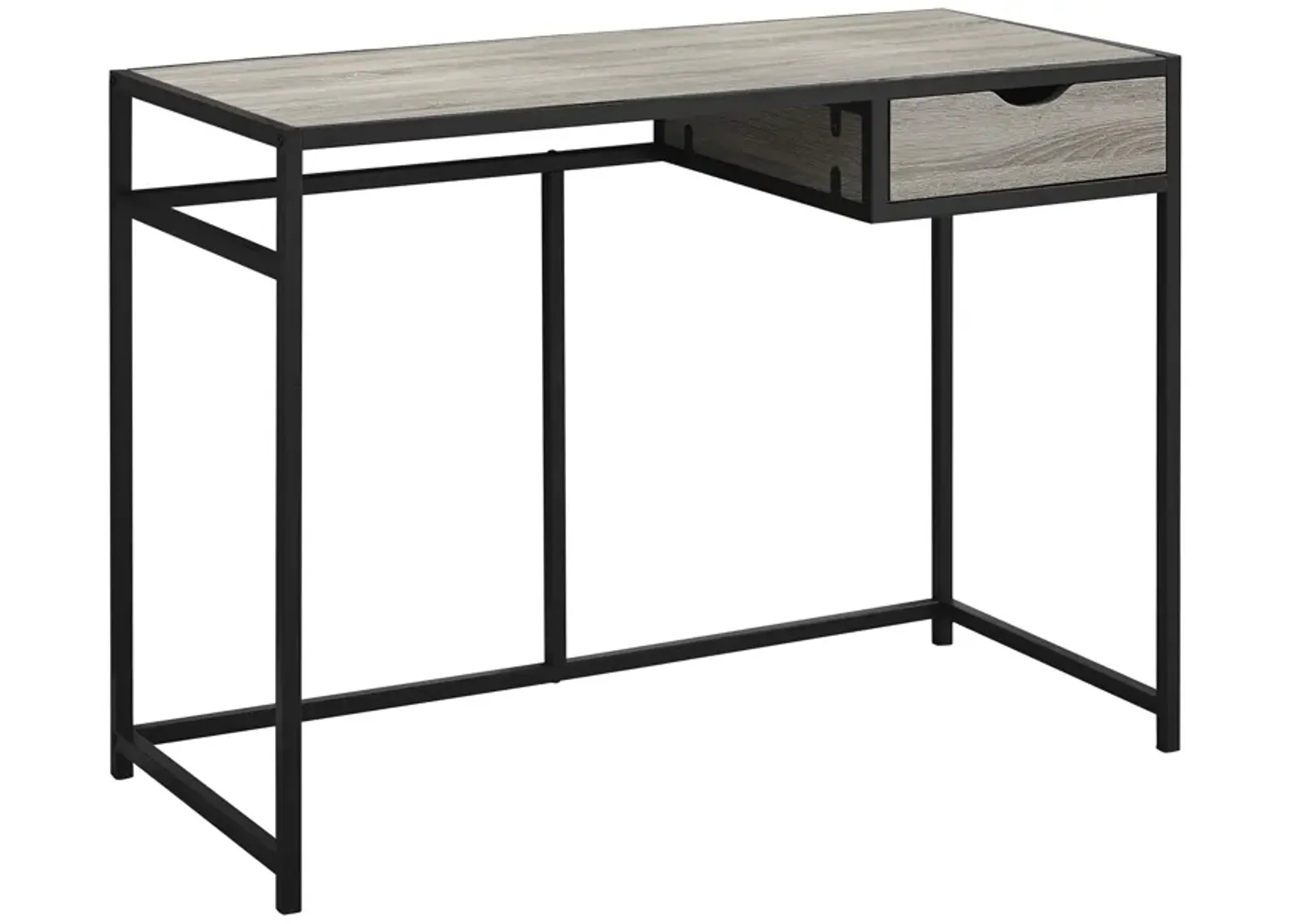 Monarch Specialties I 7221 Computer Desk, Home Office, Laptop, Storage Drawer, 42"L, Work, Metal, Laminate, Brown, Black, Contemporary, Modern