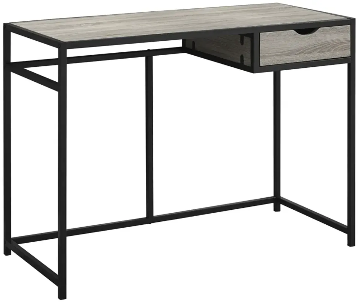 Monarch Specialties I 7221 Computer Desk, Home Office, Laptop, Storage Drawer, 42"L, Work, Metal, Laminate, Brown, Black, Contemporary, Modern