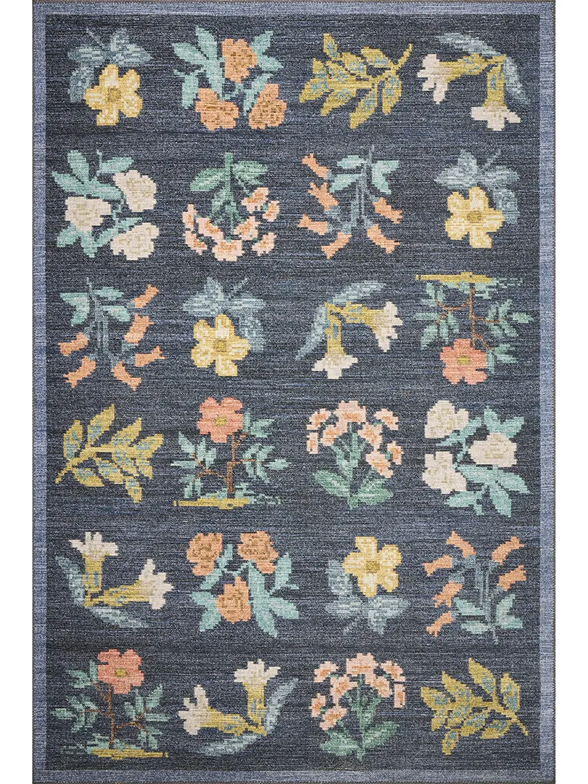 Rosa RSA-03 Navy 3''9" x 5''6" Rug by Rifle Paper Co.