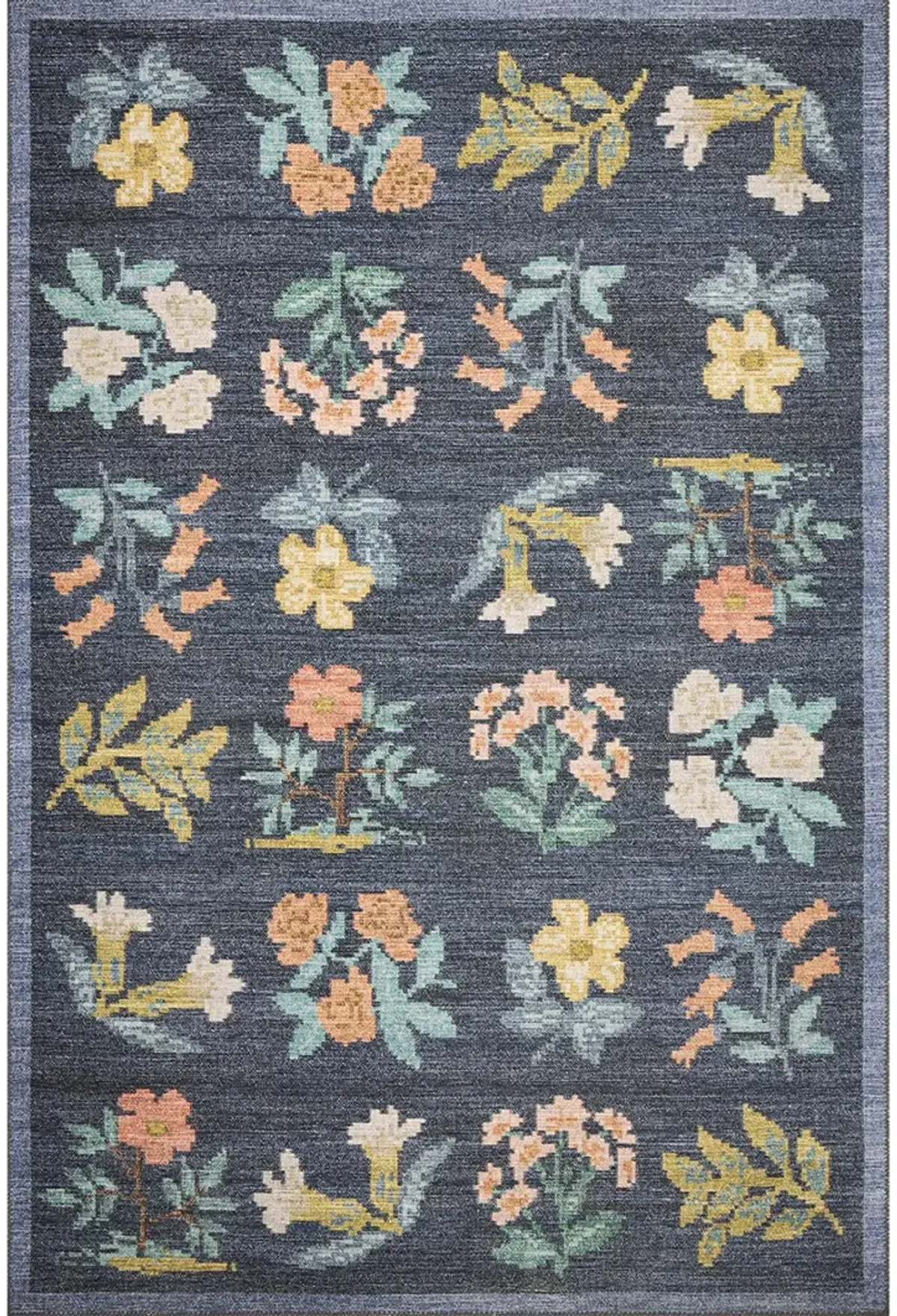 Rosa RSA-03 Navy 3''9" x 5''6" Rug by Rifle Paper Co.