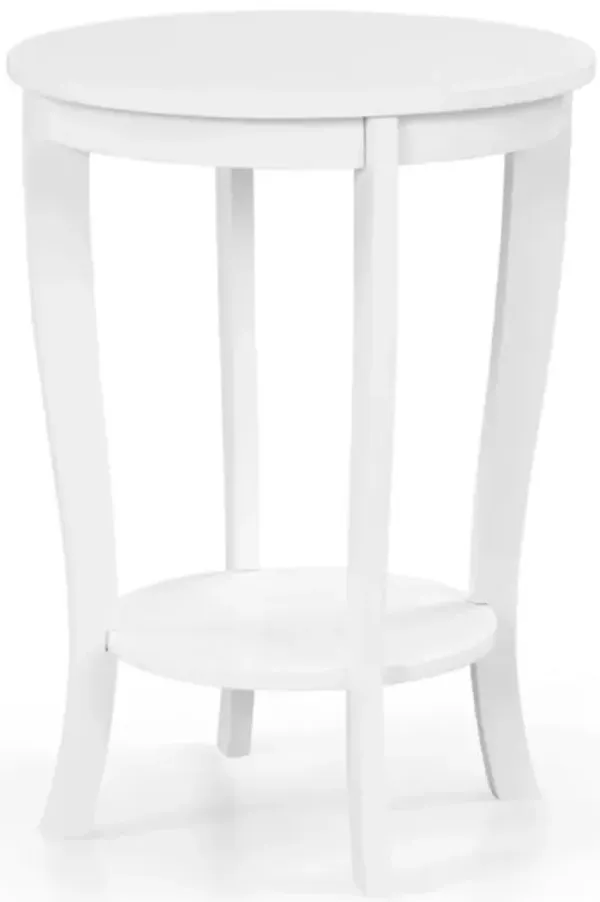 Hivvago 2-tier Round End Table with Solid Wood Legs