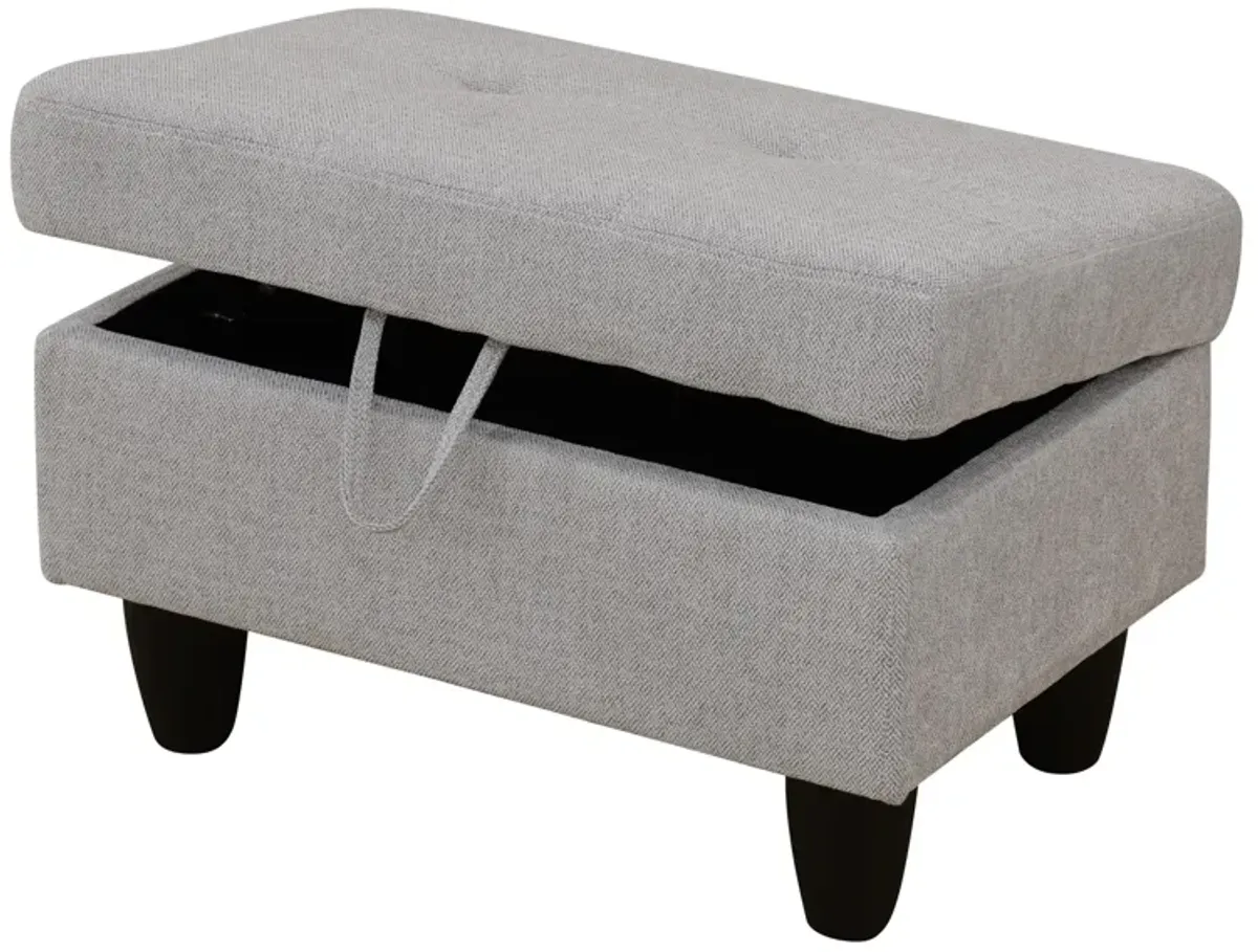 28.5 in. W Flannel Polyester Blend Rectangle Ottoman with Storage