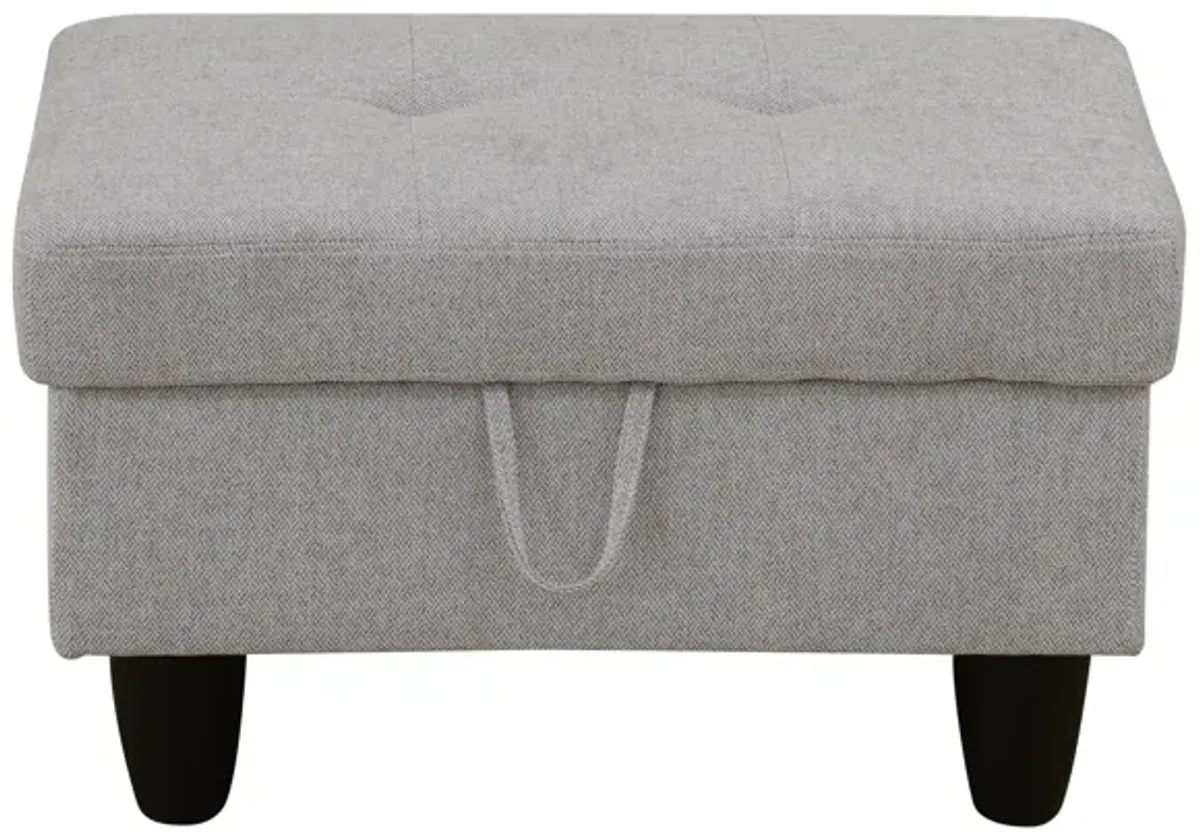 28.5 in. W Flannel Polyester Blend Rectangle Ottoman with Storage