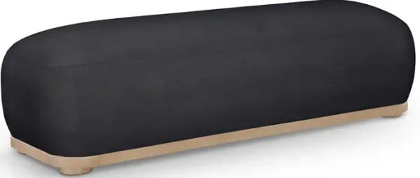 Meridian Furniture Calum Black Chenille Fabric Bench