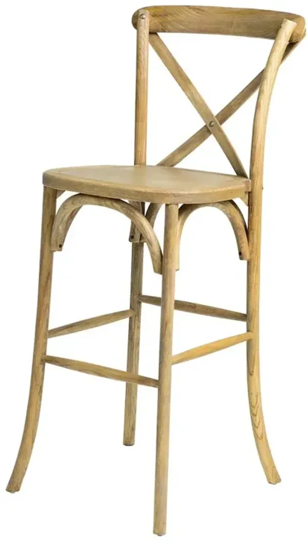 Commerical Seating Products Rustic Tinted Raw Crossback Bar Stool Chairs
