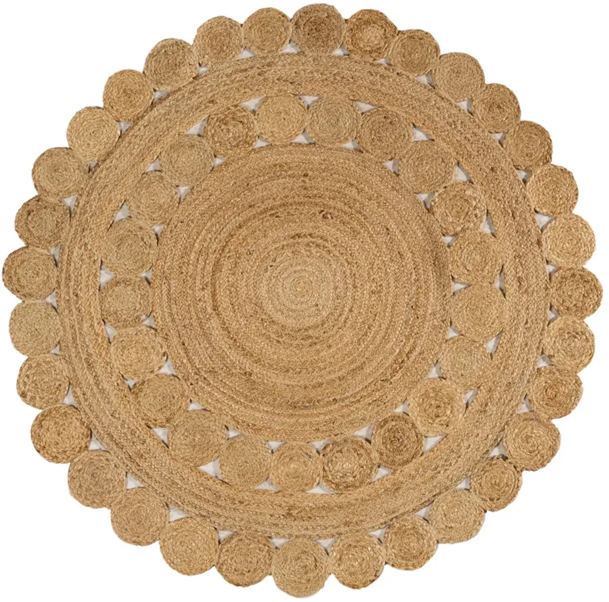 Bodhi Round Natural Jute hippie Circle Natural Round Area Rug