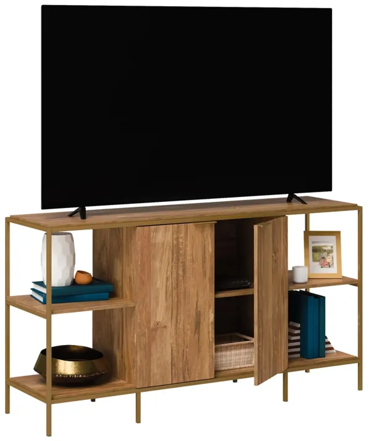 Modern TV Credenza in Sindoori Mango