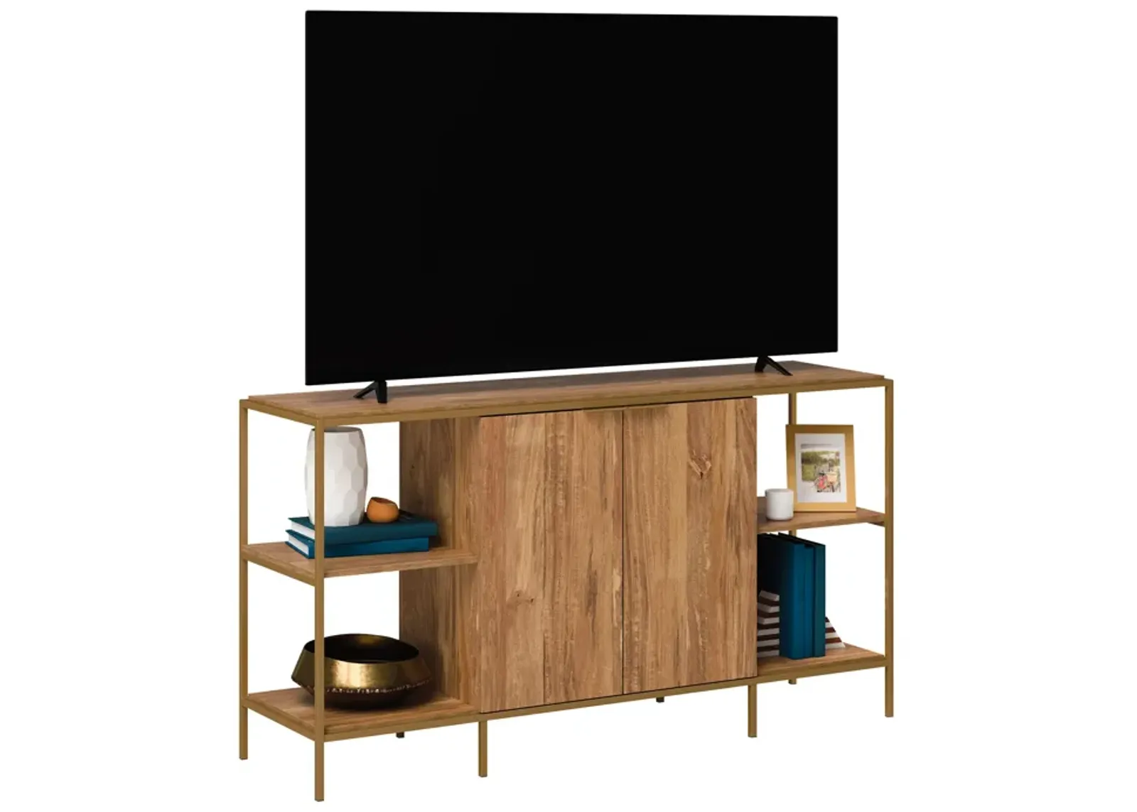 Modern TV Credenza in Sindoori Mango