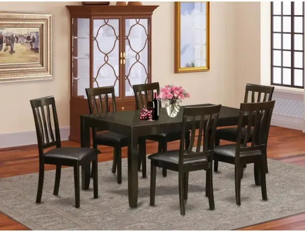 7 PC Dining room set-Dining Table with Leaf and 6 Dining Chairs