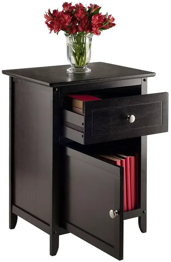 Hivvago Espresso Wood End Table Nightstand Accent Table