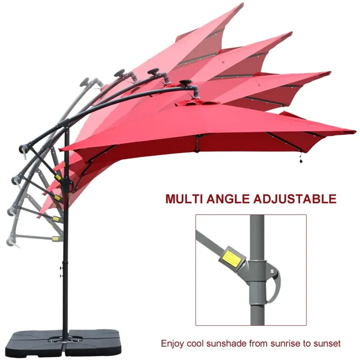 8.5-ft Powered Push-button Tilt Cantilever Patio Umbrella.