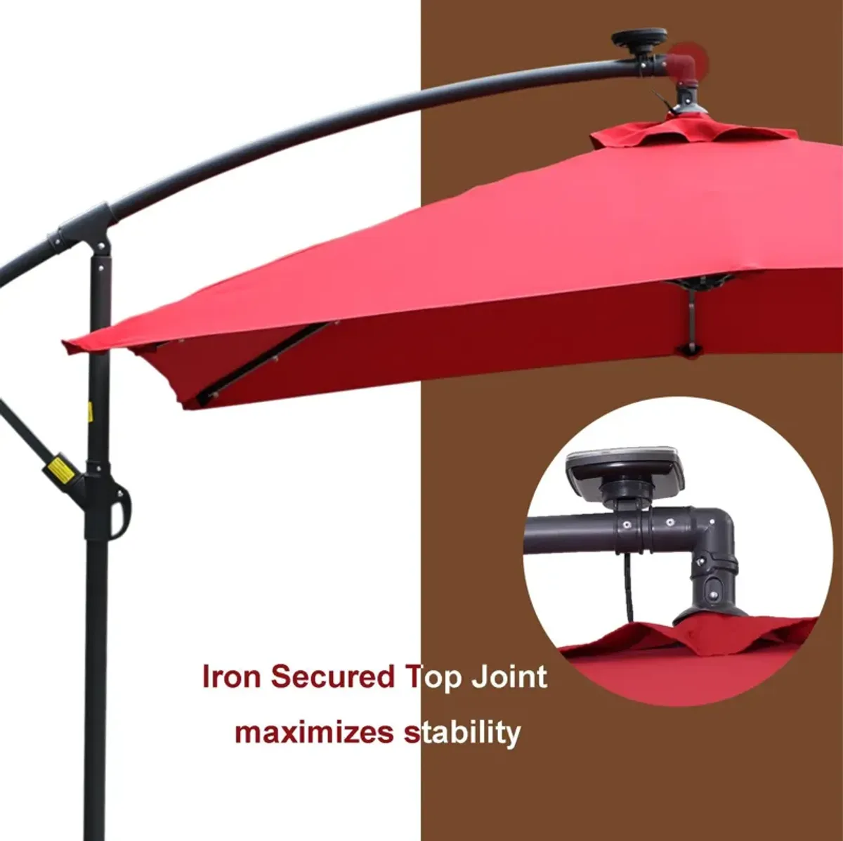 8.5-ft Powered Push-button Tilt Cantilever Patio Umbrella.