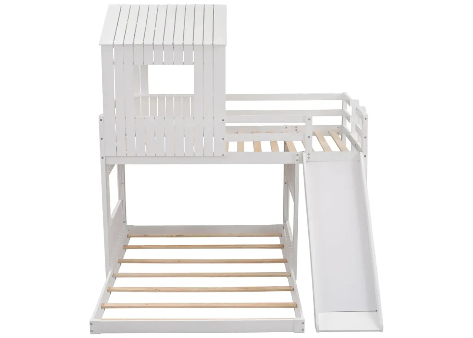 Merax Playhouse Bunk Bed with Slide