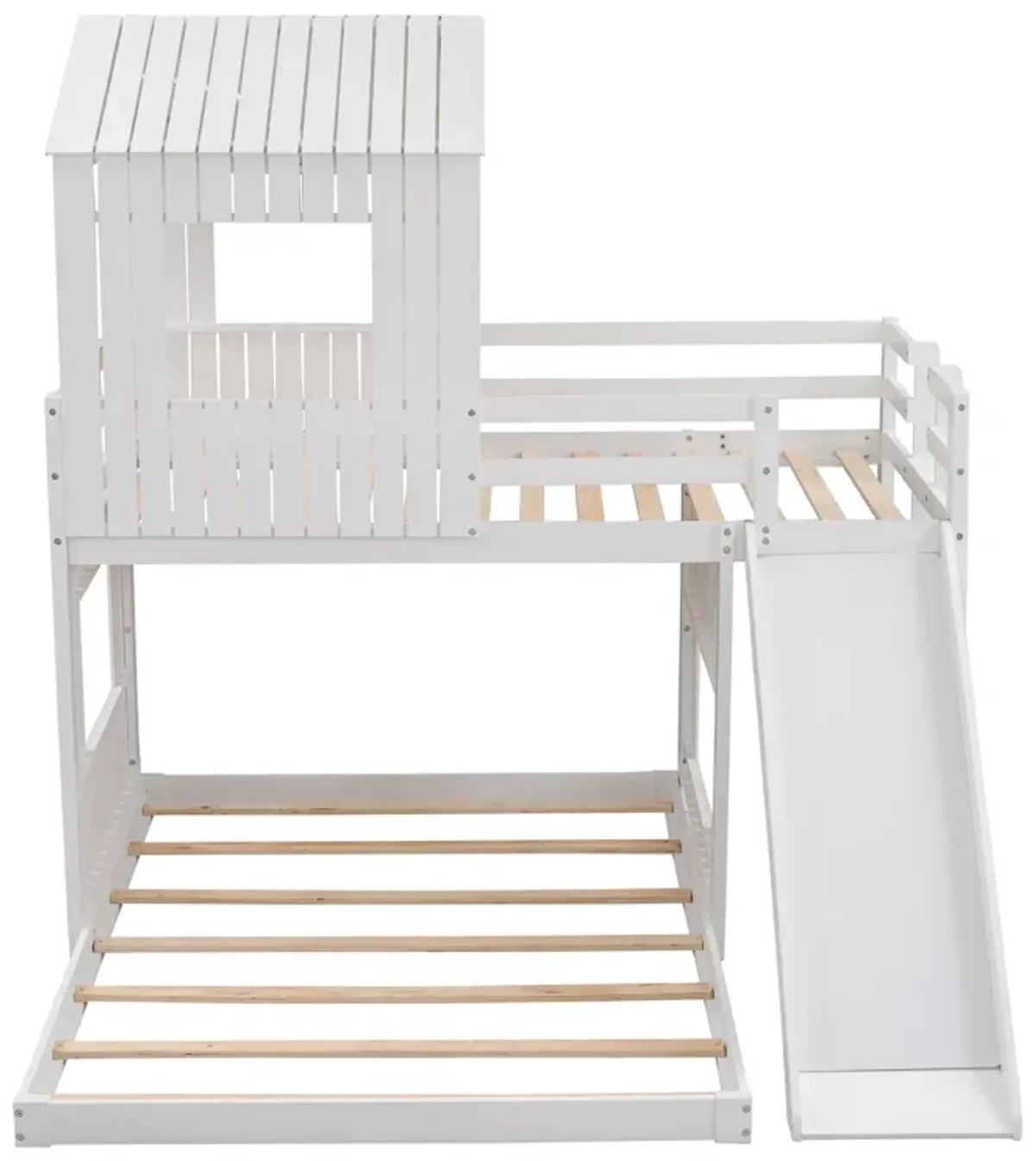 Merax Playhouse Bunk Bed with Slide