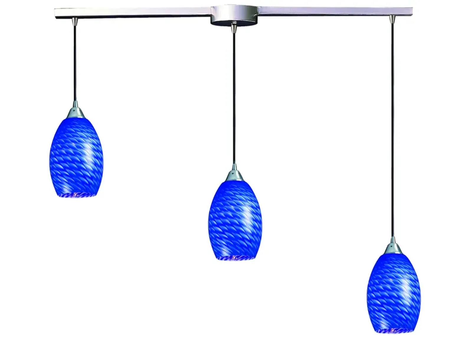 Mulinello Blue 3-Light Slim Linear Pendant