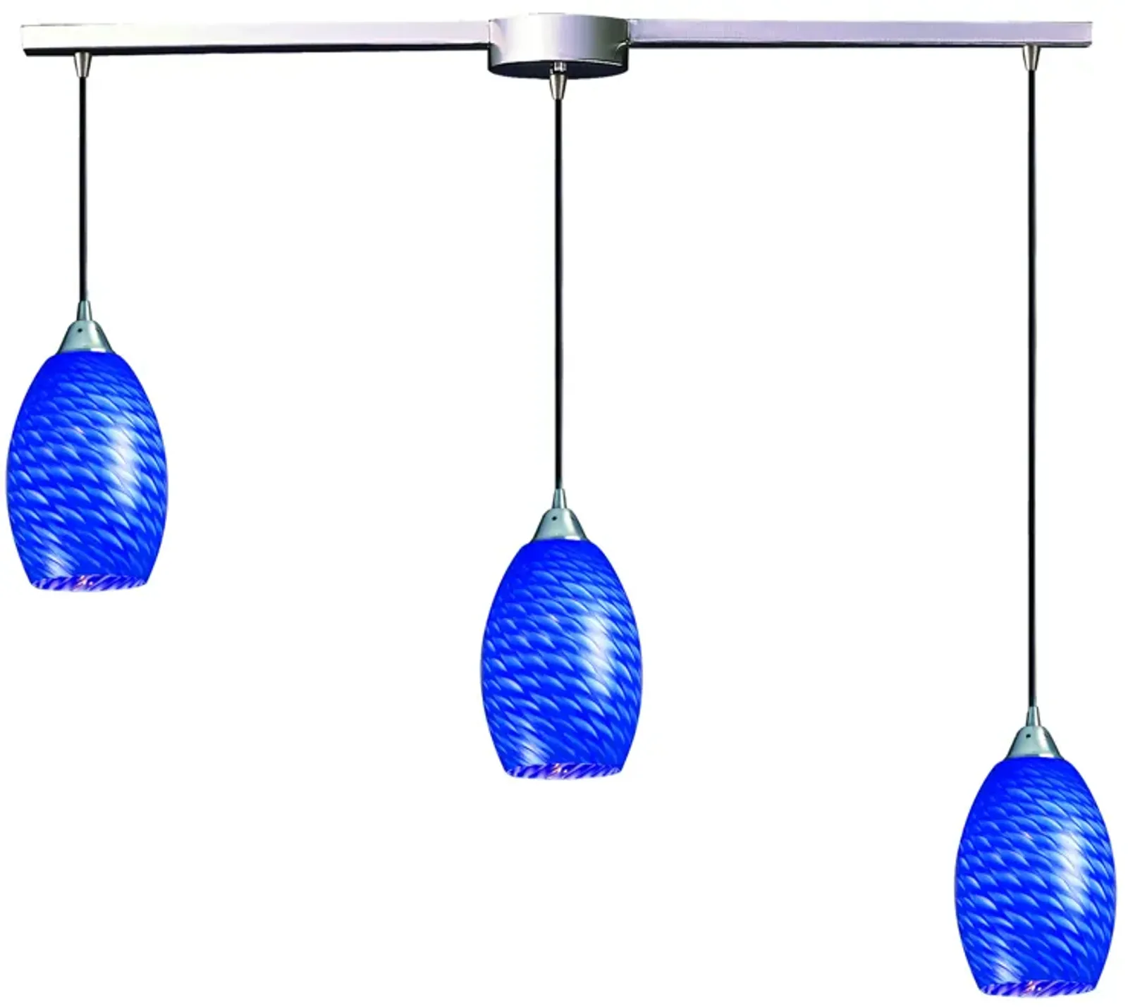 Mulinello Blue 3-Light Slim Linear Pendant