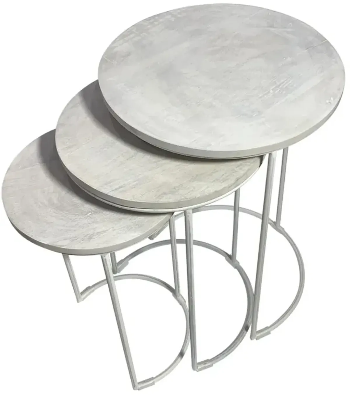 Carolina Living Mackintosh Round Nesting Tables - Whitewash