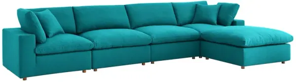 Commix Down Filled Overstuffed 5 Piece Sectional Sofa Set