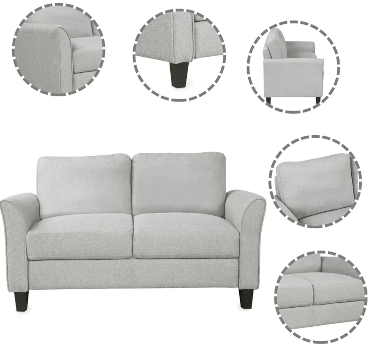 Living Room Furniture Armrest Single Chair and Loveseat Sofa