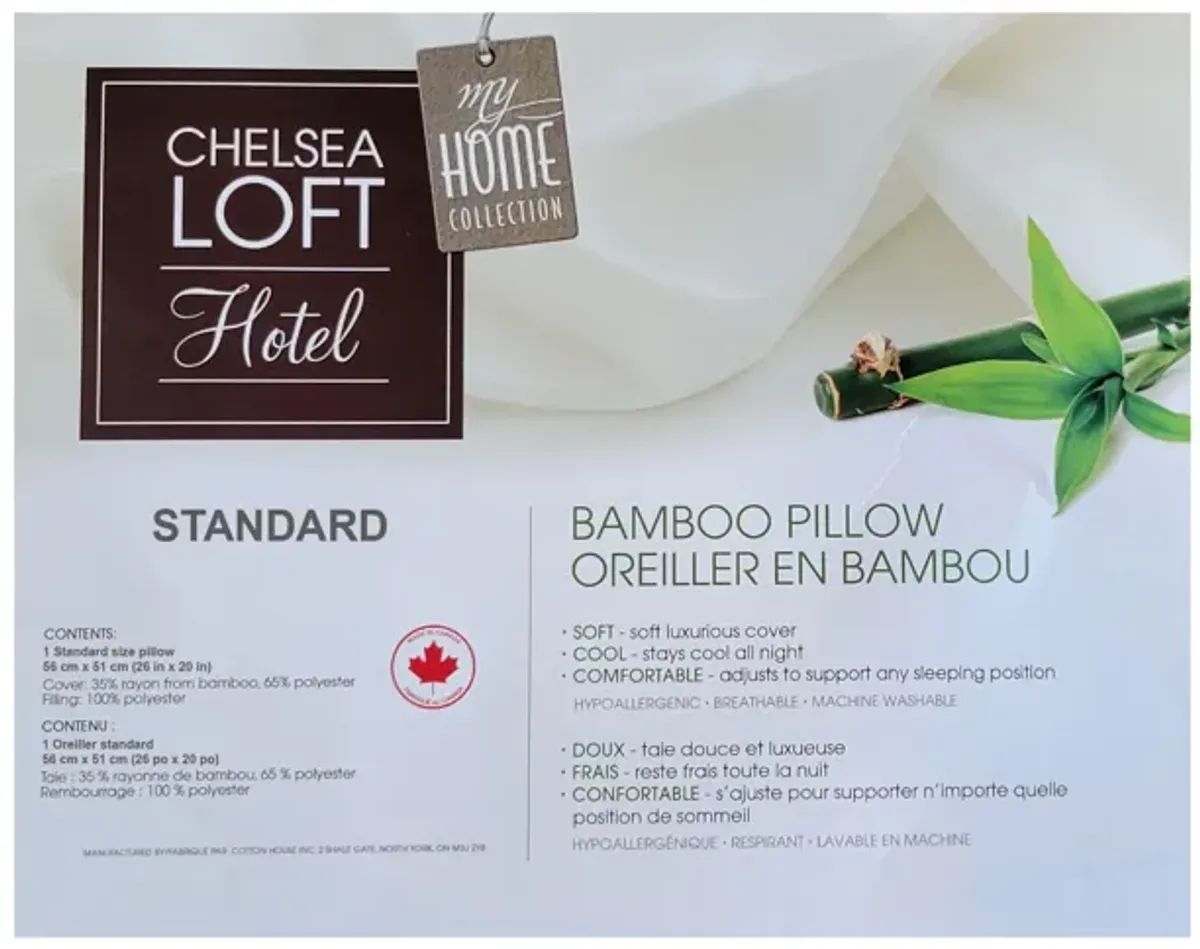 Cotton House - Bamboo Pillow, Hypoallergenic, Standard Size