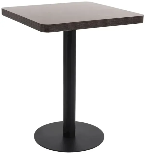 Bistro Table Dark Brown 23.6"x23.6" MDF
