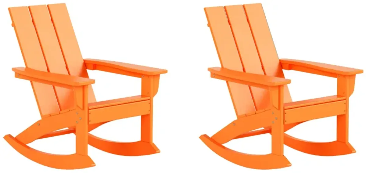 WestinTrends Modern Adirondack Outdoor Rocking Chair (Set of 2)