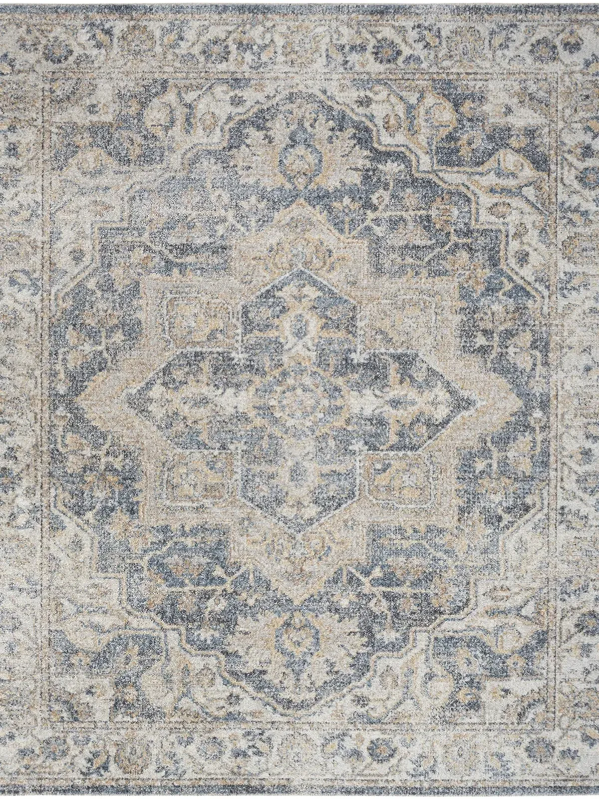 Astra Machine Washable ASW12 Gray/Blue 4' x 6' Rug