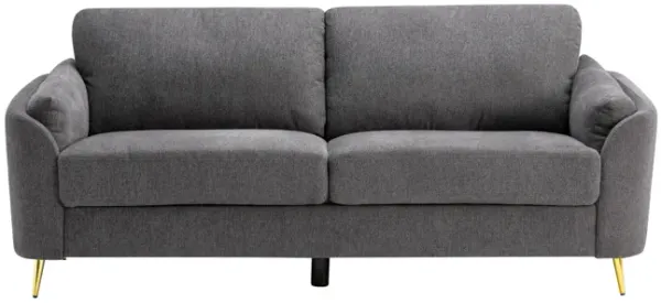 Contemporary 1pc Sofa Dark Gray with Gold Metal Legs Plywood Pocket Springs and Foam Casual Living Room Furniture