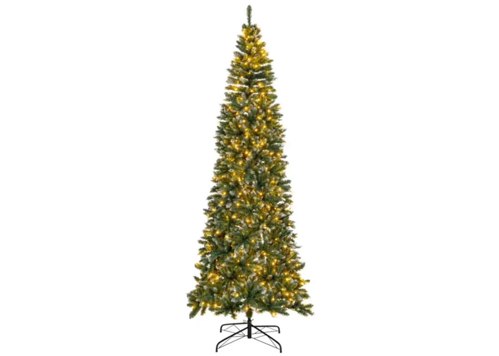 Hivvago 9 FT Pre-Lit Artificial Christmas Tree with 1298 Snowy Branch Tips