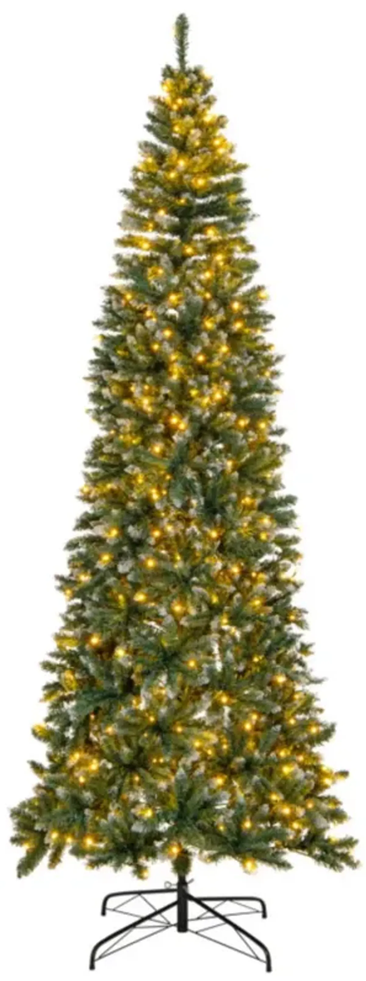 Hivvago 9 FT Pre-Lit Artificial Christmas Tree with 1298 Snowy Branch Tips